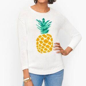 Talbots Pineapple Cotton Knit Blend Sweater | Resortcore | Coastal Grandmother
